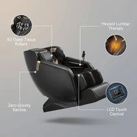4D Massage Chair Full Body, Zero Gravity Massage Chair with Heat and Foot Massage with Airbags, Kneading, Bluetooth, LCD Touch Control - Black — infographic