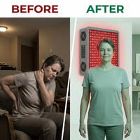 Red Light Therapy Panel Device – Full Body Panel, 660Nm Red & 850Nm near Infrared Light Therapy, LED Light Therapy Lamp, 300 Dual Chip Leds, Timer, Hanging Kit Included – PRO1500 — Before & After