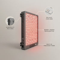 Red Light Therapy Panel Device – Full Body Panel, 660Nm Red & 850Nm near Infrared Light Therapy, LED Light Therapy Lamp, 300 Dual Chip Leds, Timer, Hanging Kit Included – PRO1500 — infographic