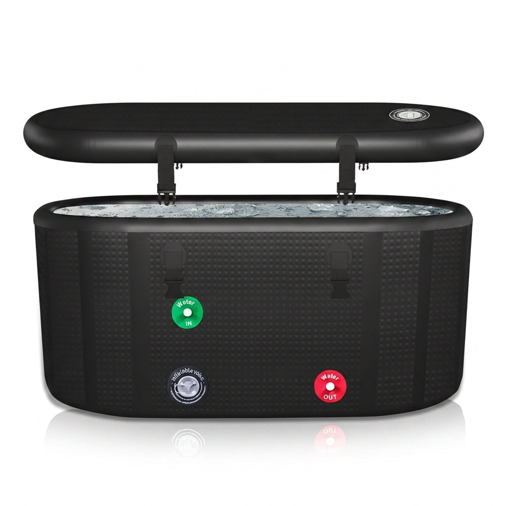 XXL Cold Plunge Tub for Athletes, Compatible with Water Chillers, 195 Gallon Inflatable Cold Plunge with Insulated Lid, Portable Ice Plunge Bathtub for Adult, Ice Tub Outdoor for Cold Water Therapy(C) — Studio Shot